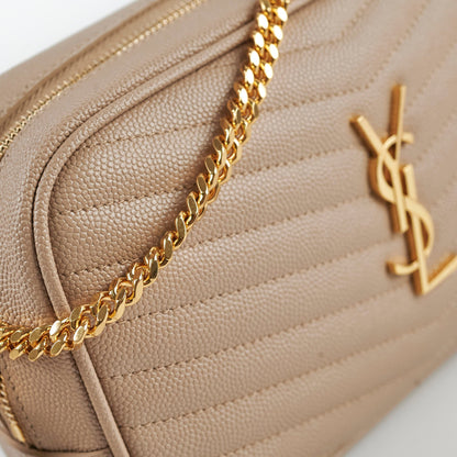 Saint Laurent Mini Lou Dark Beige Camera Crossbody Bag