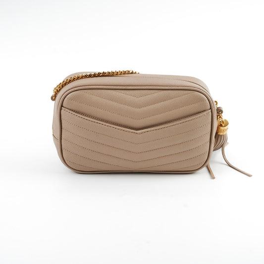 Saint Laurent Mini Lou Dark Beige Camera Crossbody Bag