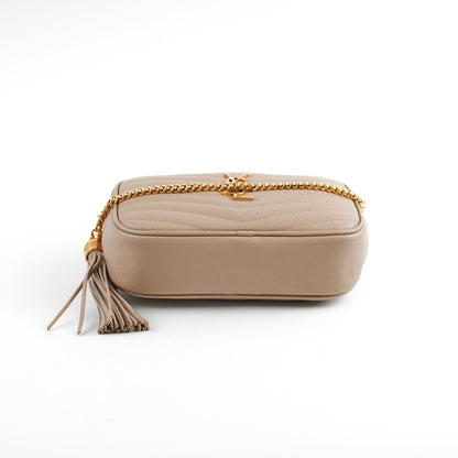 Saint Laurent Mini Lou Dark Beige Camera Crossbody Bag