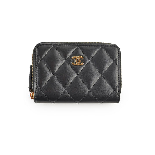 Chanel Classic Zipped Coin Purse Lambskin Black