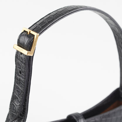 ITEM 9 - Saint Laurent Le5 a 7 croc Embossed Black