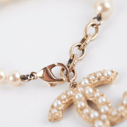 Chanel CC Logo Pearl Bracelet