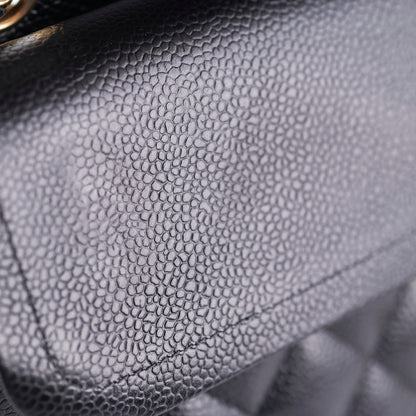 Chanel Medium/Large Caviar Double Classic Flap Black