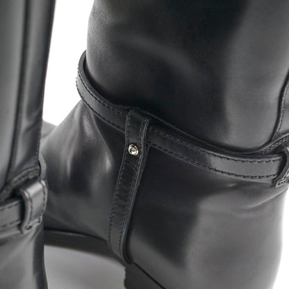 Gucci Knee High Boots Ribot Black 38