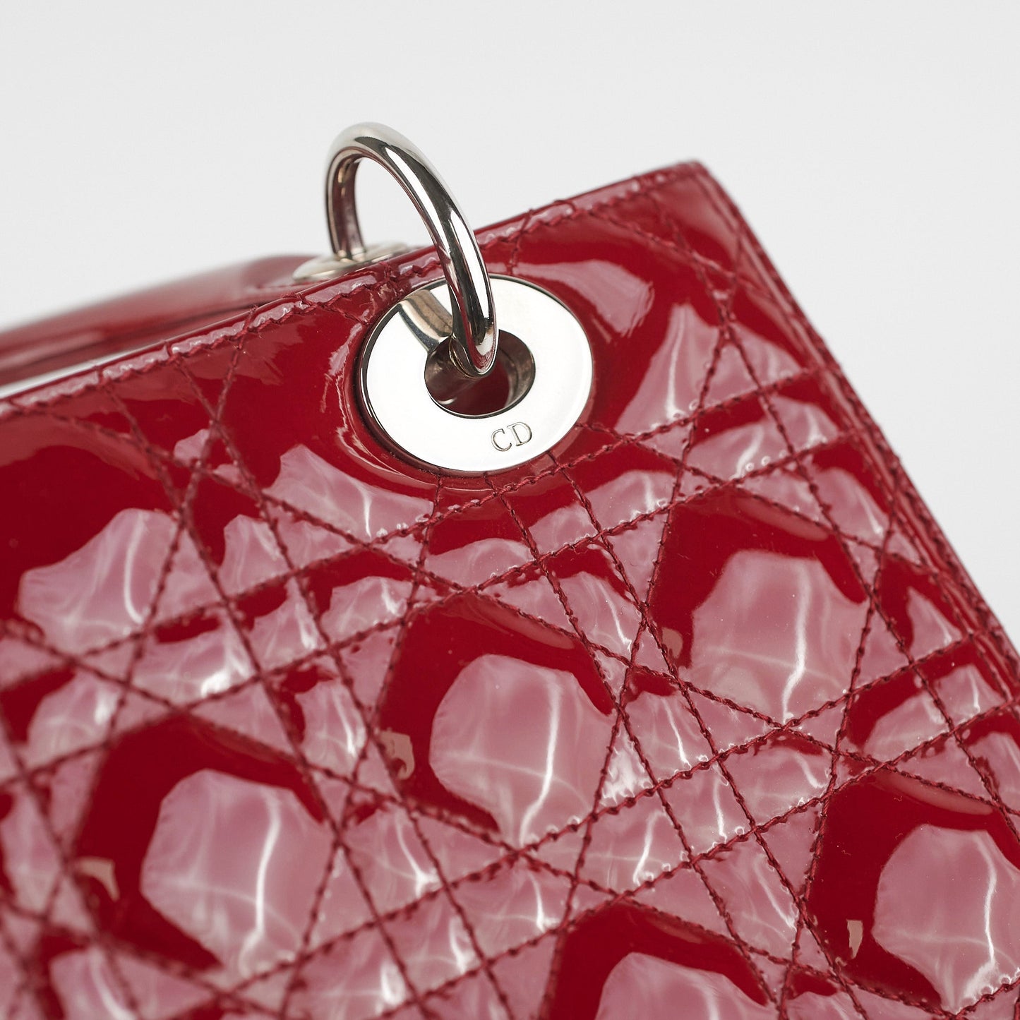 Dior Patent Lady Dior Medium Red
