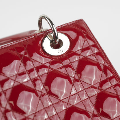 Dior Patent Lady Dior Medium Red