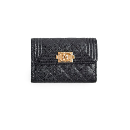 Chanel Caviar Boy Key Holder Black