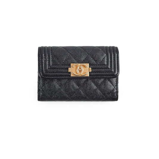 Chanel Caviar Boy Key Holder Black