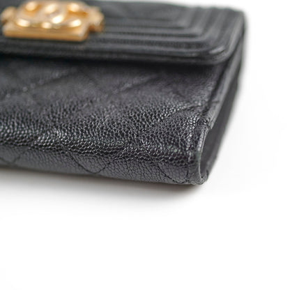 Chanel Caviar Boy Key Holder Black