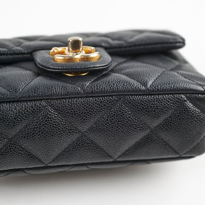 Chanel 23P Seasonal Caviar Mini Flap Black Microchipped