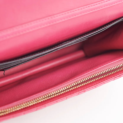 Dior Wallet On Chain Lambskin Pink