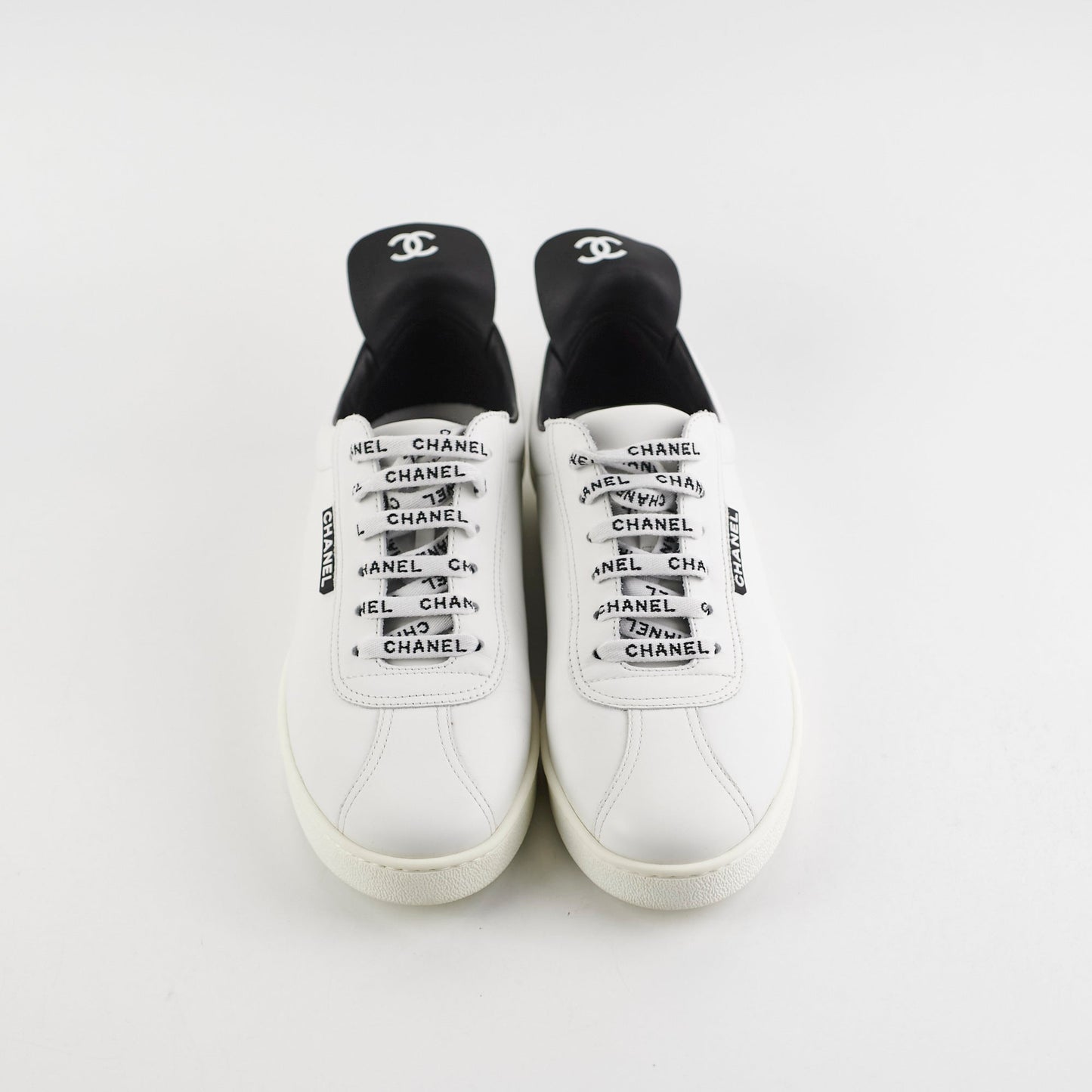 Chanel Laceup Sneakers White Size 40