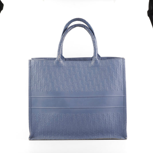 Dior Large Leather Book Tote Navy
