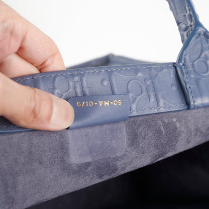 Dior Large Leather Book Tote Navy