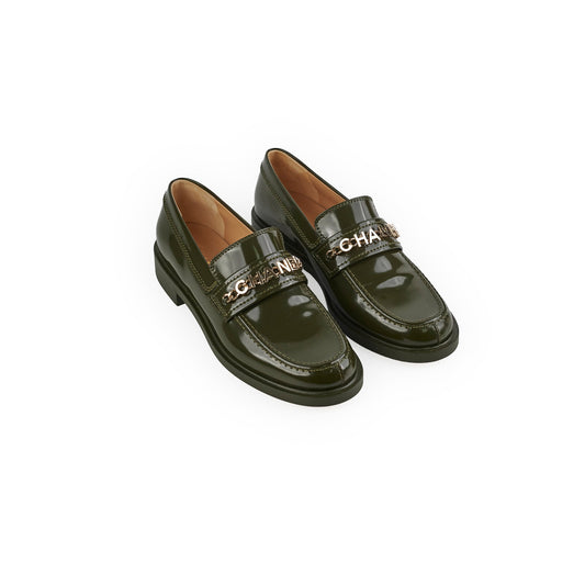 Chanel Patent Loafers Green Size 41
