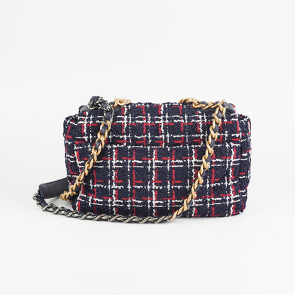 Chanel 19 Small Tweed Navy Bag