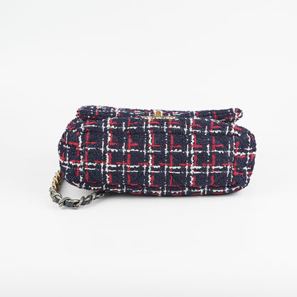 Chanel 19 Small Tweed Navy Bag
