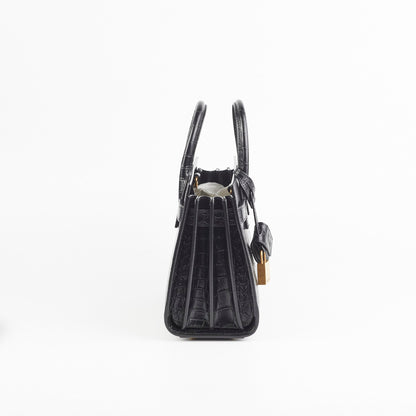 Saint Laurent Sac De Jour Nano Croc Embossed Black