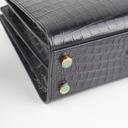 Saint Laurent Sac De Jour Nano Croc Embossed Black
