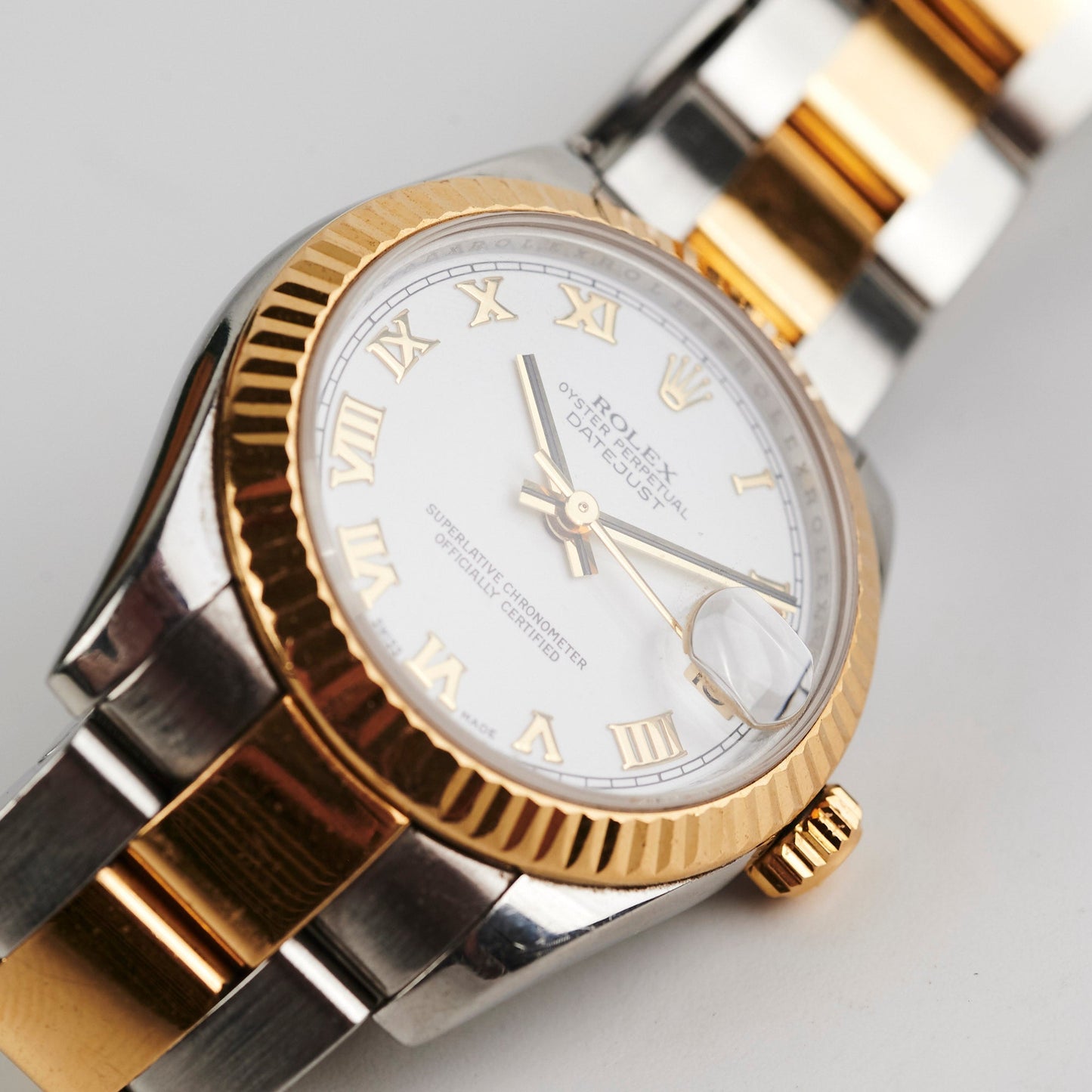 Rolex Oyster Perpetual Datejust 31mm White Dial Watch 2008 (178273)