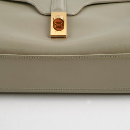 Celine Small 16 Satinated Calfskin Bag Green Clay