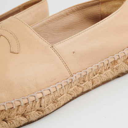Chanel espadrille beige black shoes 38