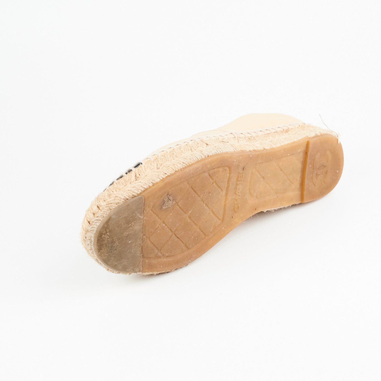 Chanel espadrille beige black shoes 38