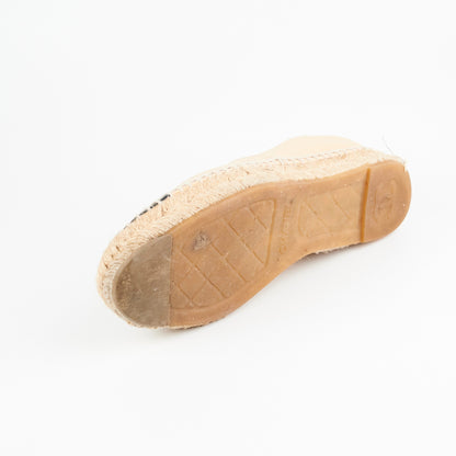 Chanel espadrille beige black shoes 38