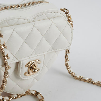 Chanel Mini Heart Bag White 32 Series