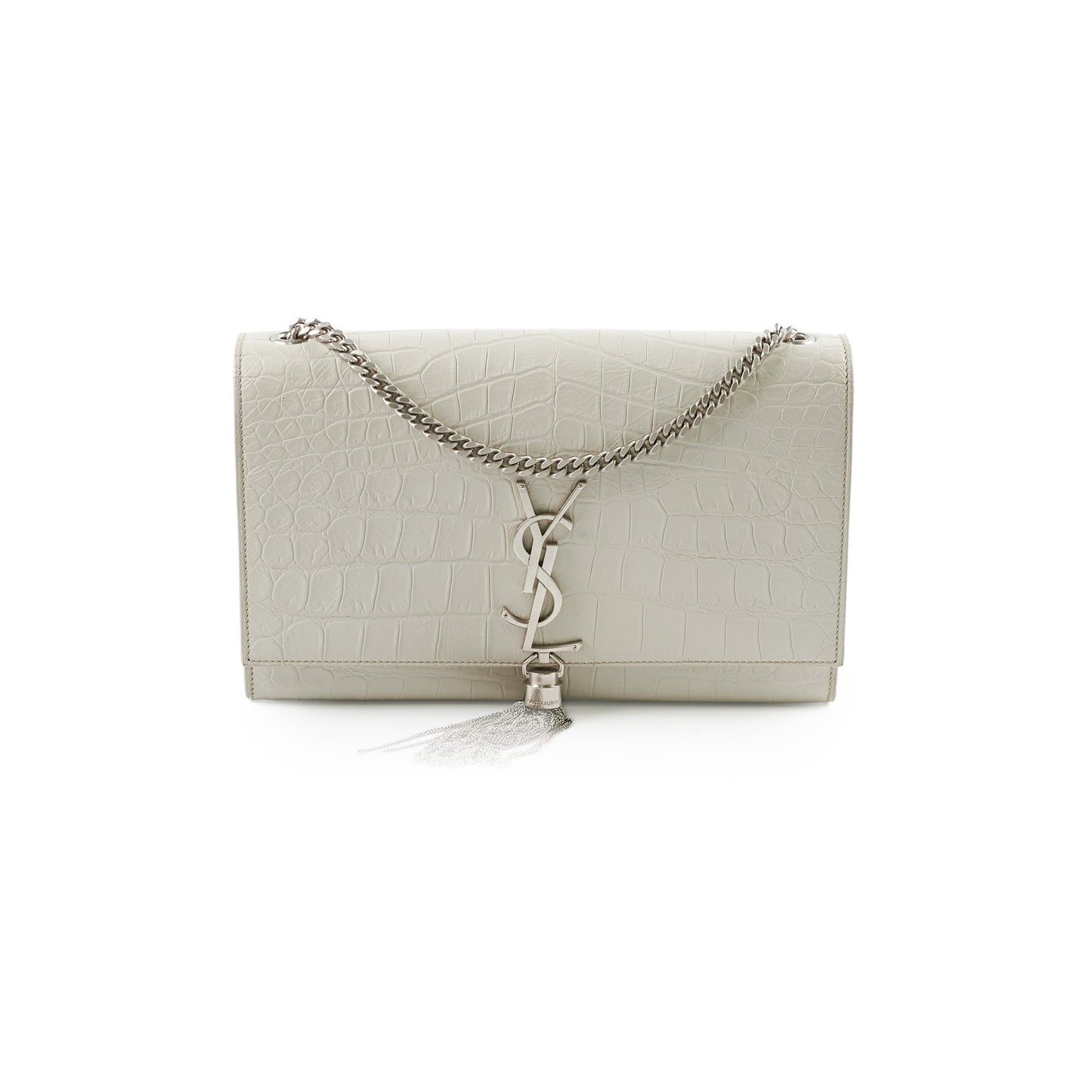 Saint Laurent Medium Kate Tassel Light Grey