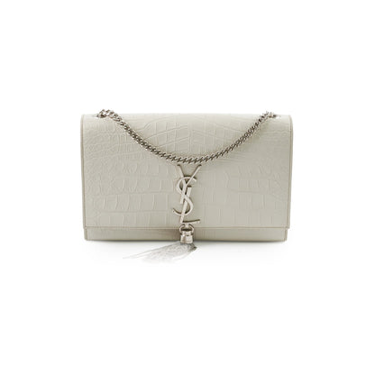 Saint Laurent Medium Kate Tassel Light Grey