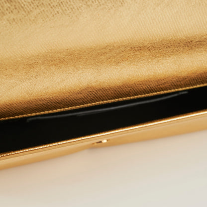 Saint Laurent Kate Tassel Gold Clutch