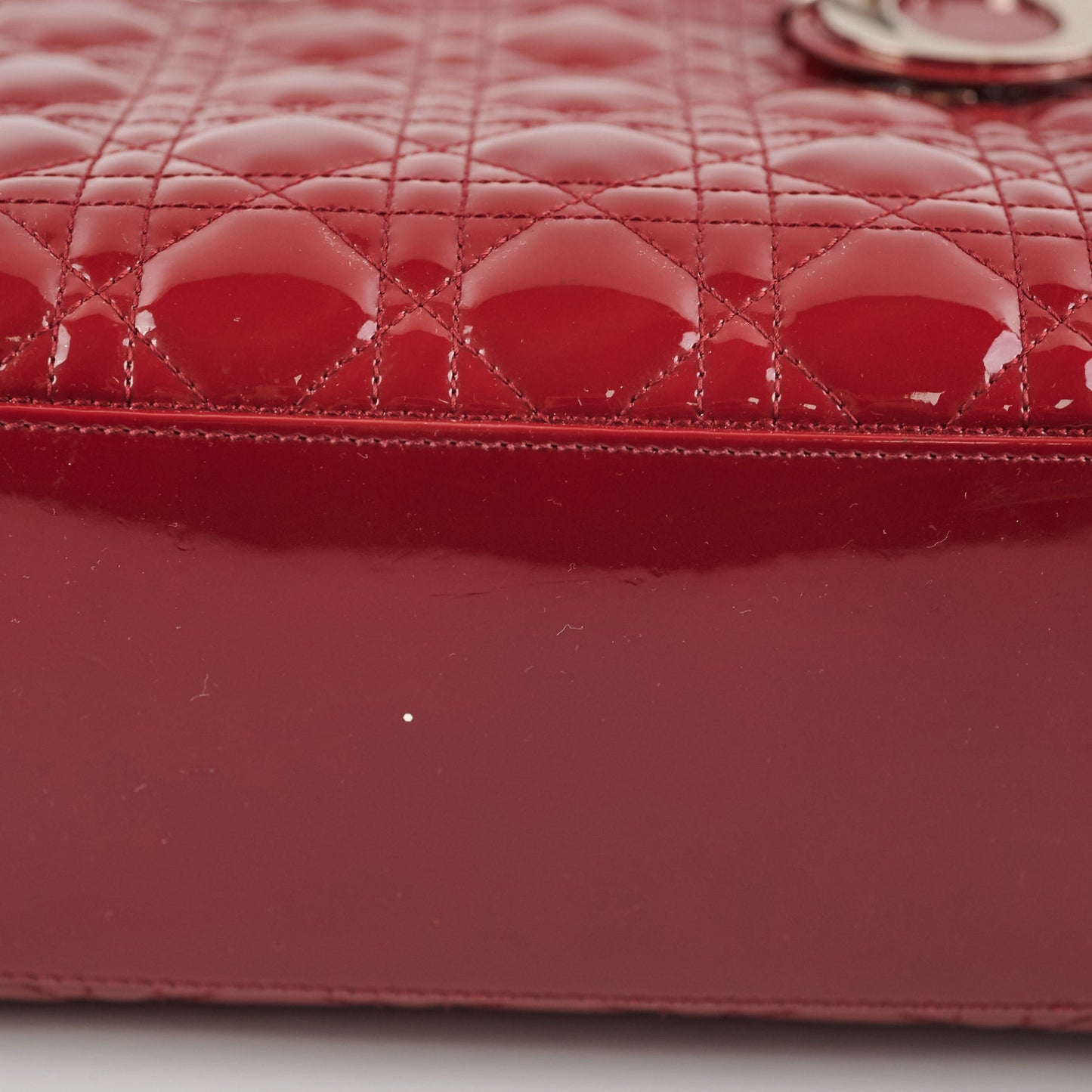Dior Lady Dior Dark Red Patent Leather