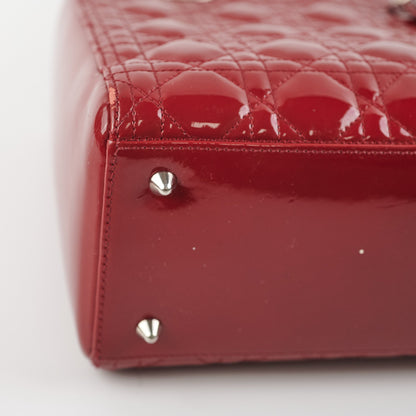 Dior Lady Dior Dark Red Patent Leather