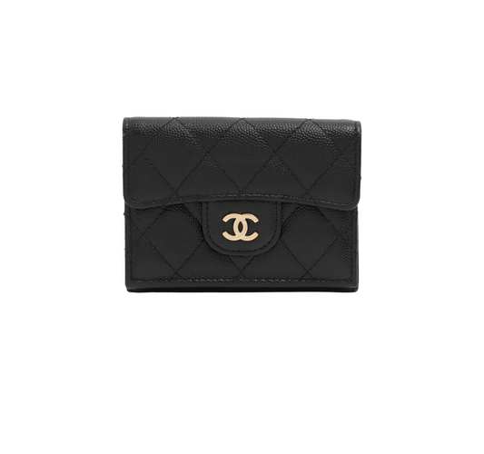Chanel Caviar Black Fold Wallet