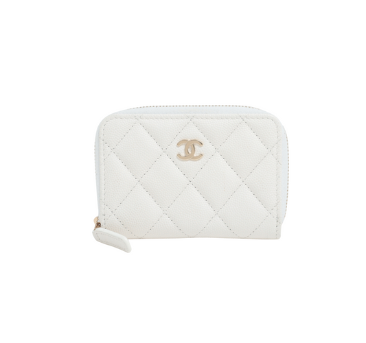 Chanel Caviar Coin case White