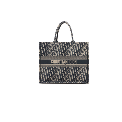 Christian Dior Large Navy Oblique Book Tote Bag