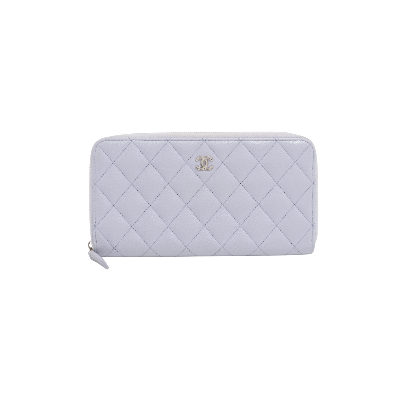 Chanel Caviar Classic Long Zipped Wallet Light Purple