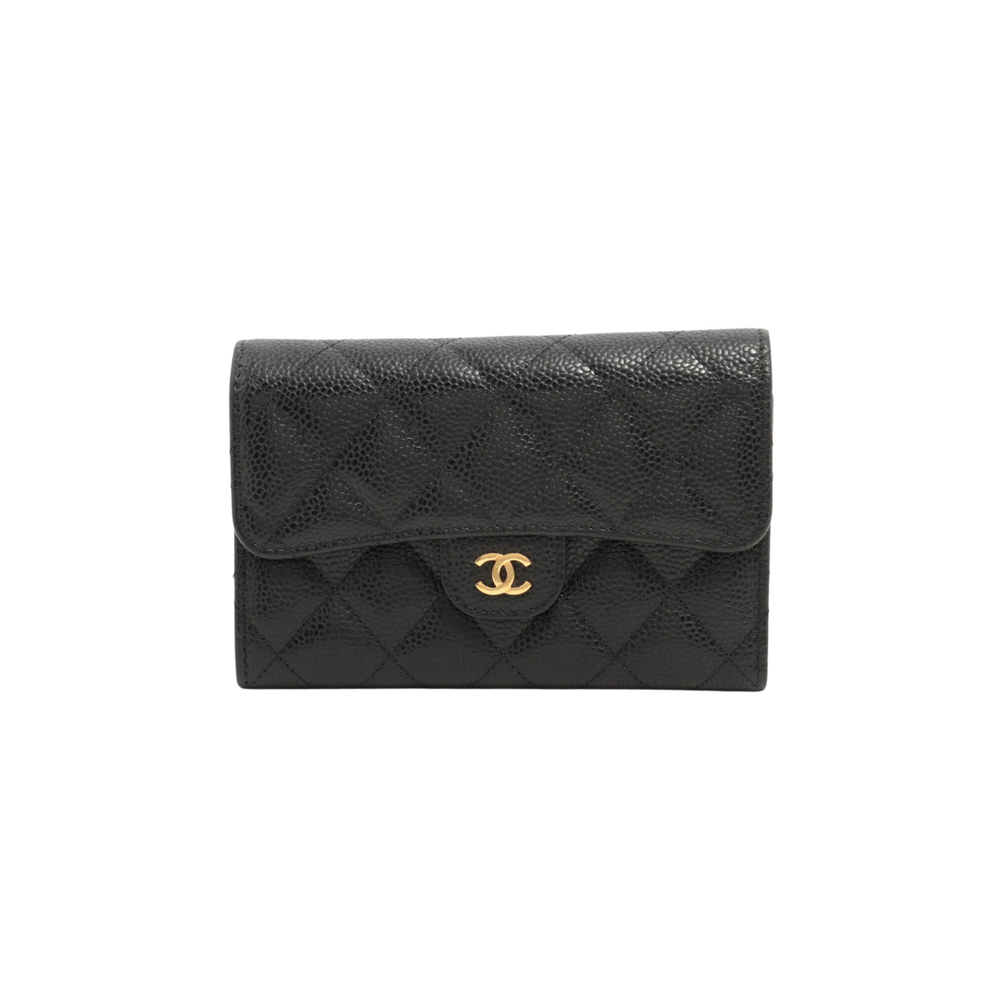 Chanel Black Caviar Compact Wallet