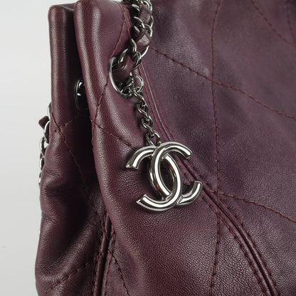 Chanel Quilted Tote Bag Dark Burgundy/Purple