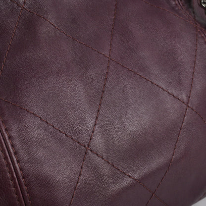 Chanel Quilted Tote Bag Dark Burgundy/Purple