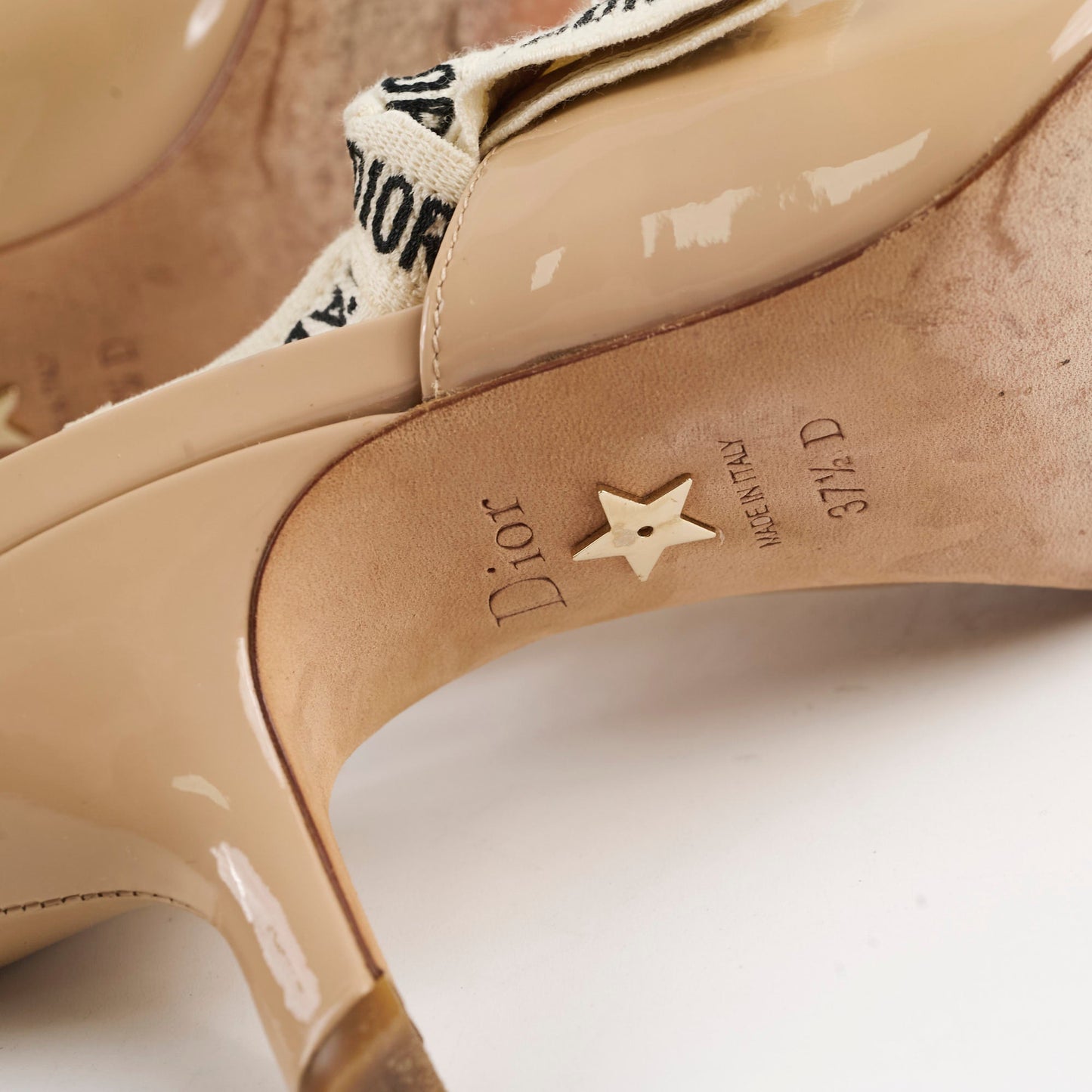 Christian Dior J'adior Slingback Patent Beige Size 37.5 Heels