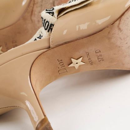 Christian Dior J'adior Slingback Patent Beige Size 37.5 Heels