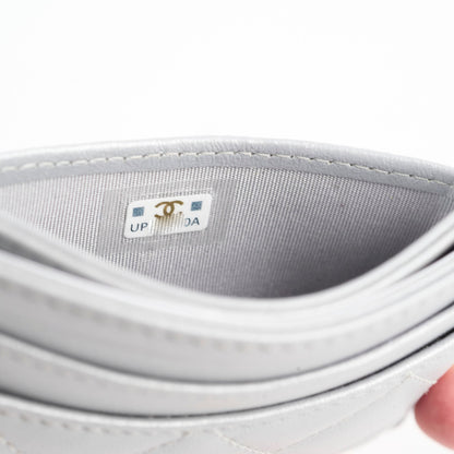 Chanel Cardholder Metalic Grey Microchip