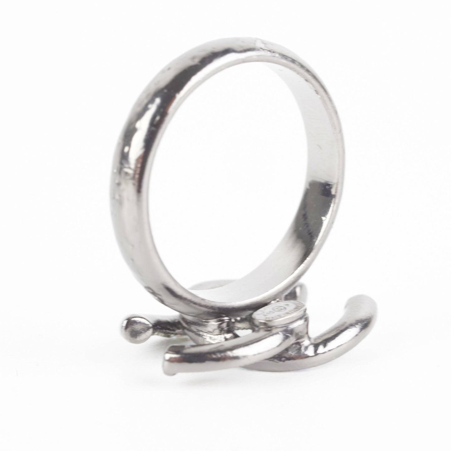 Chanel CC Crystal Logo Ring Costume Jewellery
