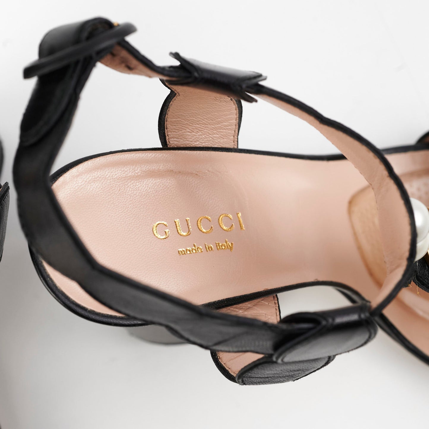 Gucci Pearl Black Heel Size 37