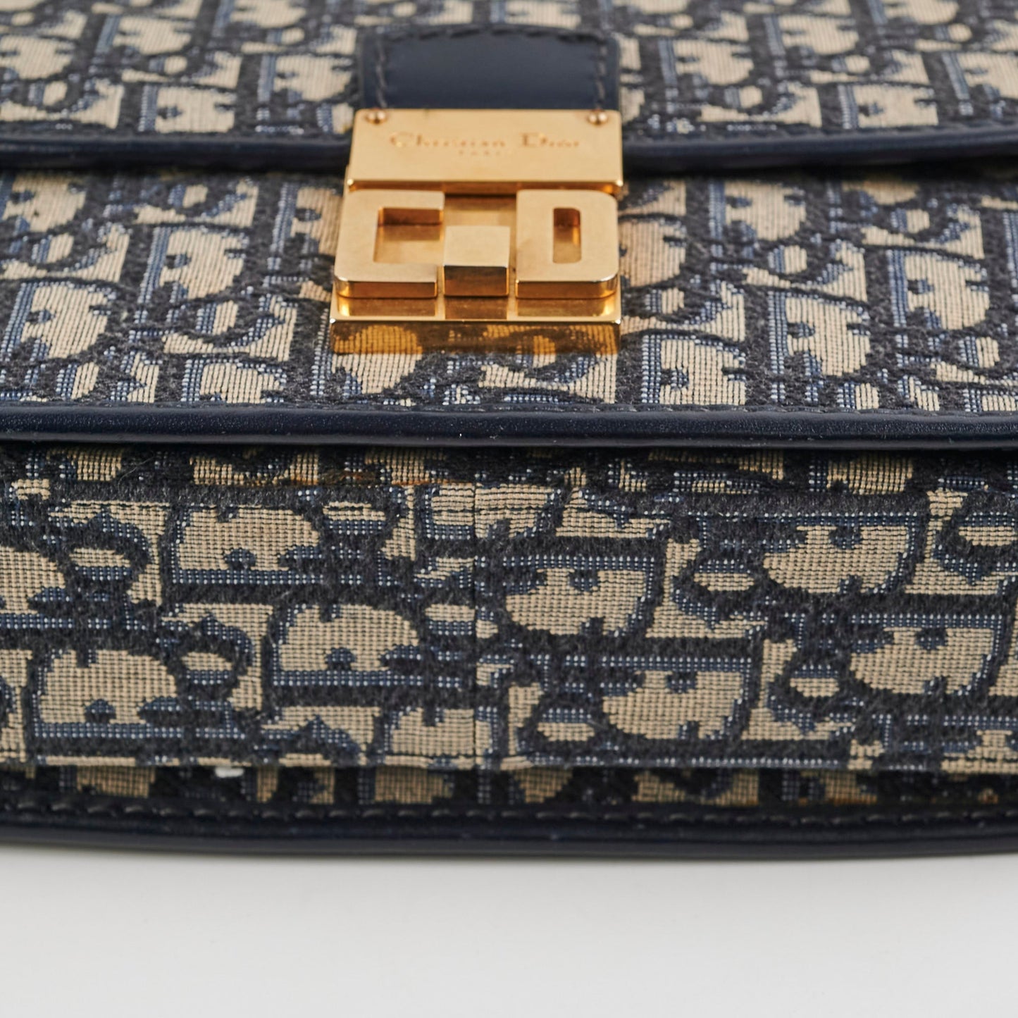 Christian Dior Totter Flap Navy Oblique Crossbody