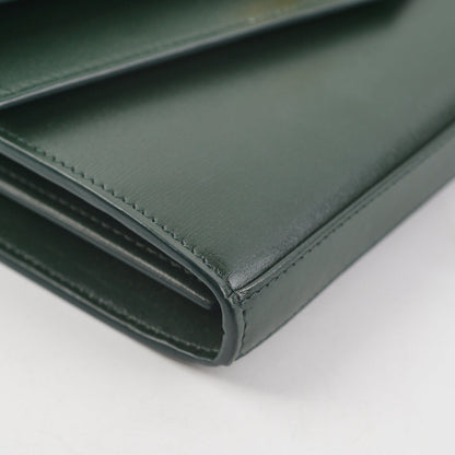 Saint Laurent Medium Sulpice Flap Wallet on Chain Green