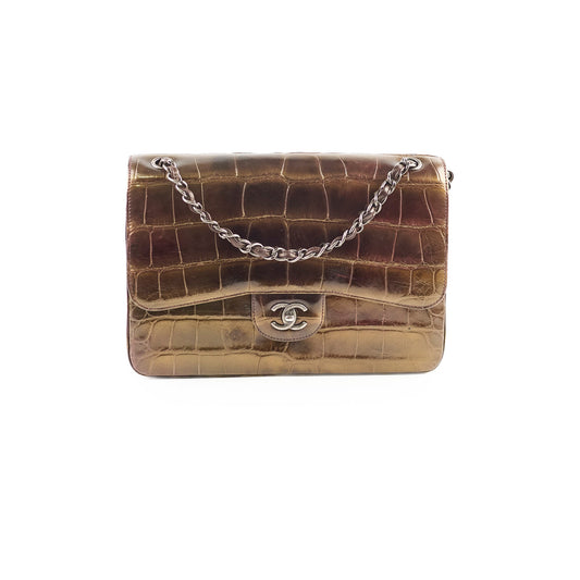 Chanel Metallic Aligator Jumbo 14 Series