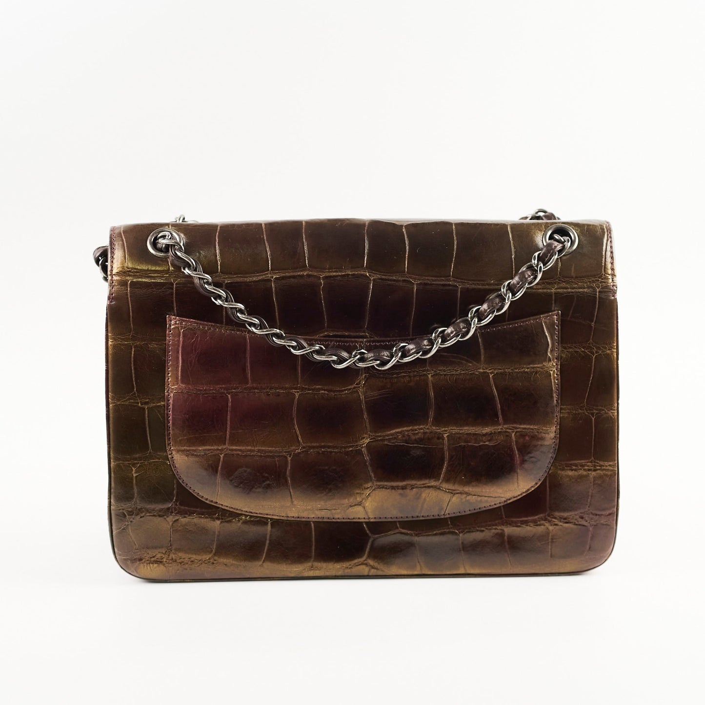 Chanel Metallic Aligator Jumbo 14 Series